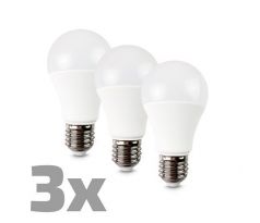 ECOLUX LED žiarovka 3-pack, klasický tvar, 12W, E27, 3000K, 270°, 1080lm, 3ks v baleniu