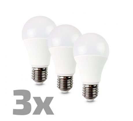 ECOLUX LED žiarovka 3-pack, klasický tvar, 12W, E27, 3000K, 270°, 1080lm, 3ks v baleniu