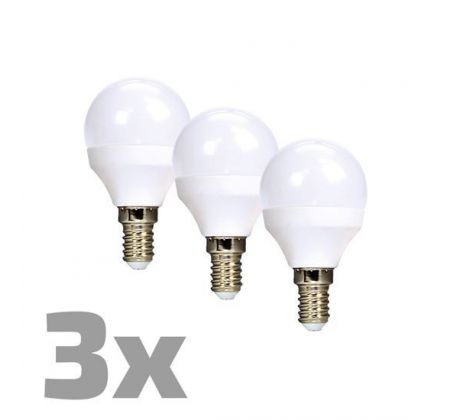 ECOLUX LED žiarovka Ecolux 3-pack, miniglobe, 6W, E14, 3000K, 450lm, biele prevedenie, 3ks