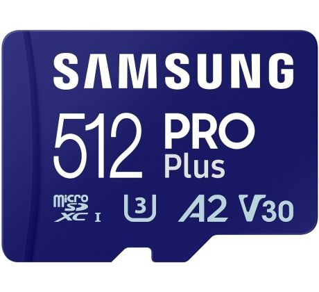 Samsung PRO Plus MicroSDXC, 512GB + SD adaptér