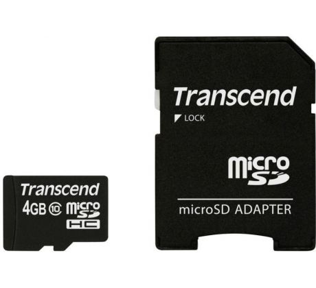 Transcend microSDHC 4GB + adaptér