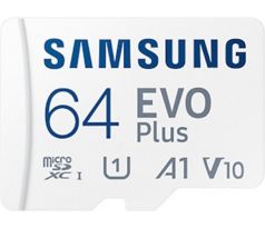 Samsung EVO Plus micro SDXC, 64GB + SD adaptér