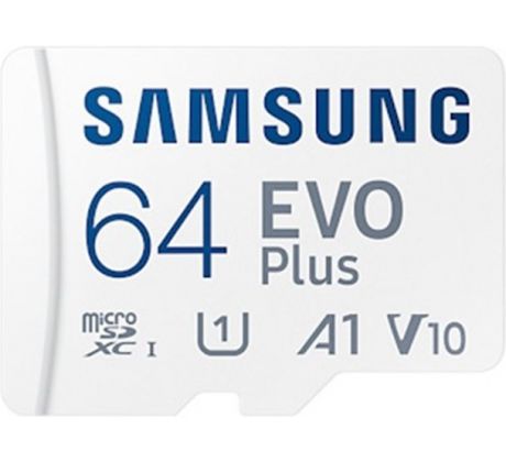 Samsung EVO Plus micro SDXC, 64GB + SD adaptér