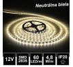 5m LED pásik 60LED/m SMD2835 4,8W/m neutrálna biela IP20 12V