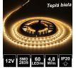 5m LED pásik 60LED/m SMD2835 4,8W/m teplá biela IP20 12V