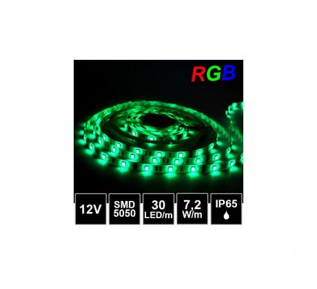 5m LED pásik RGB SMD5050 7,2W/m 30LED/m IP65 12V