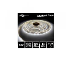 LED pásik 120LED/m SMD2835 14W/m studená biela IP20 12V