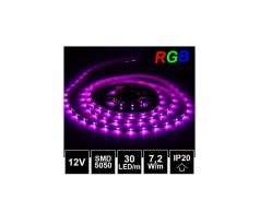 LED pásik RGB SMD5050 7,2W/m 30LED/m IP20 12V