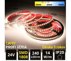 PROFI LED pásik 240LED/m SMD1808 14W/m DUAL-WHITE IP20 24V