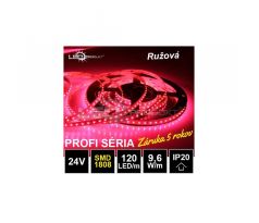 PROFI LED pásik 120LED/m SMD1808 9,6W/m ružový IP20 24V