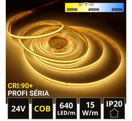 PROFI LED pásik 640LED/m COB 15W/m DUAL-WHITE IP20 24V