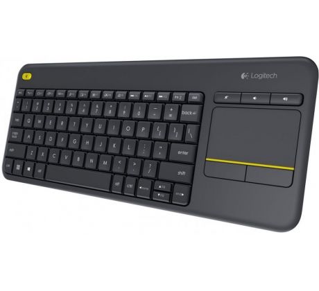 Logitech K400 Plus, bezdrôtová klávesnica s touchpadom, SK+CZ, čierna