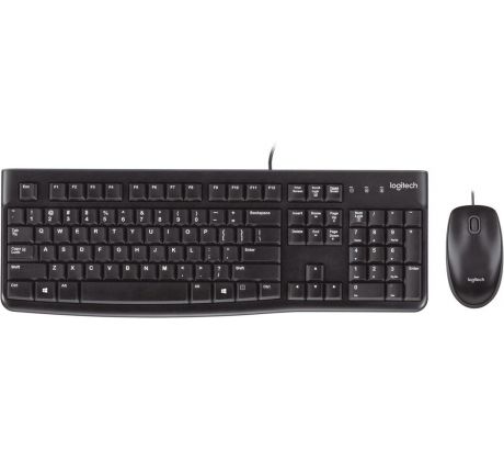 Logitech MK120, klávesnica a myš, SK/CZ, čierna