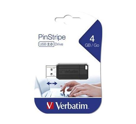 VERBATIM Store 'n' Go PinStripe 4GB USB 2.0 černá