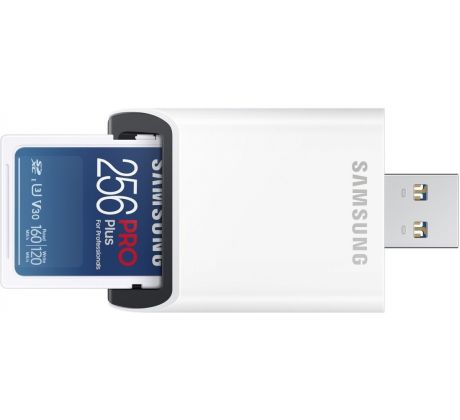 Samsung PRO PLUS SDXC, 256GB + USB adaptér