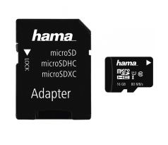 Hama microSDHC 16 GB + adaptér