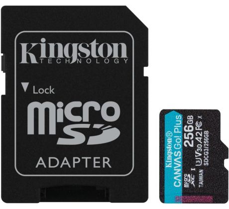 Kingston Canvas Go Plus microSDXC 256 GB, adaptér