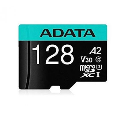 Adata Premier Pro microSDXC, UHS-I U3, Class 10, V30, A2, 128 GB + adaptér