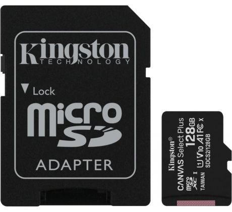 Kingston Canvas Select Plus, micro SDXC, 128GB + adaptér