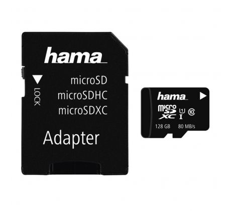 Hama microSDXC 128GB 80MB/s + adaptér