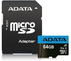 Adata Premier microSDXC, UHS-I U1, Class 10, V10, A1, 64 GB + adaptér