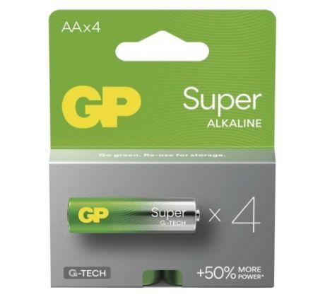 Alkalická batéria GP Super LR6 (AA), 4 ks