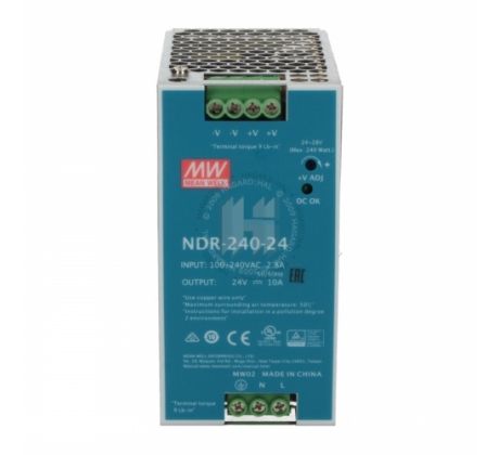 Zdroj napájací impulzný NDR-240-24 240W 24VDC DIN