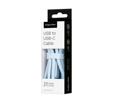 Kábel USB - USB typ C 1m silikonový modrý Kruger&Matz Basic