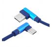 Kábel USB uhlový - USB typ C uhlový 1m modrý