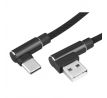 Kábel USB uhlový - USB typ C uhlový 1m čierny