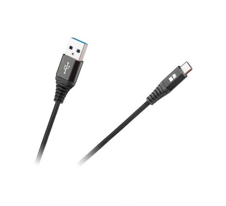 Kábel USB - USB typ C 1m REBEL čierny