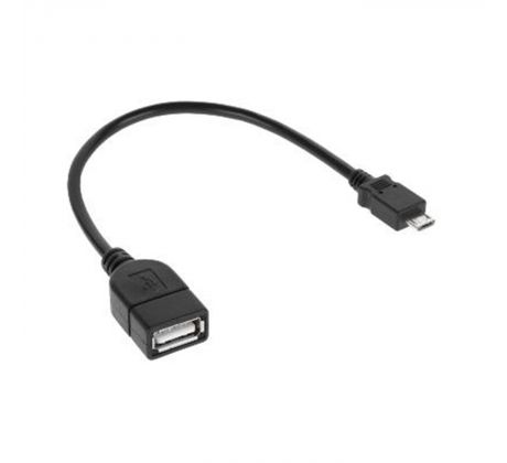 Kábel USB A (zásuvka) - micro USB, 20cm