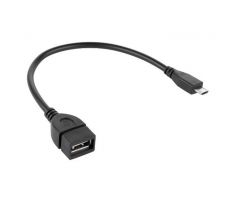 Kábel USB A (zásuvka) - micro USB,OTG 20cm