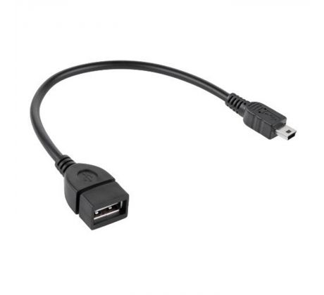 Kábel USB A (zásuvka) - mini USB 20cm OTG