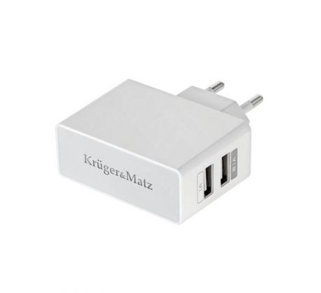 Sieťová nabíjačka USB dual 2,1A Kruger&Matz