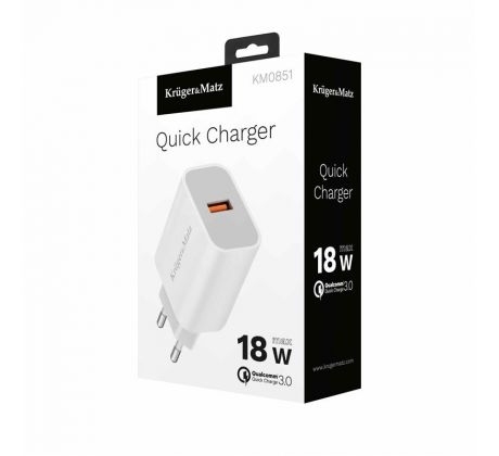 Sieťová nabíjačka USB 18W Quick Charge 3.0 Kruger&Matz