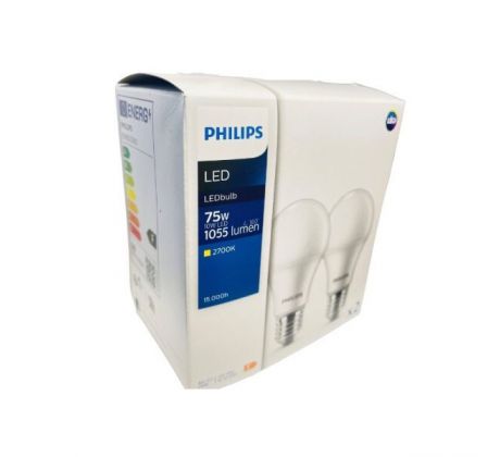 Philips 8719514471115 LED žiarovka CorePro E27 10W/75W 1055lm 2700K A60 biela 2-set