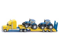 SIKU Super - Ťahač s vlekom a 2 traktormi New Holland 1:87