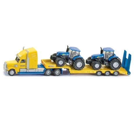 SIKU Super - Ťahač s vlekom a 2 traktormi New Holland 1:87