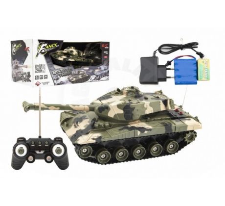 Tank RC plast 27cm 27MHz na batérie + dobíjací pack so zvukom