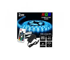 2m IP20 30LED/m RGB pásik, RF1 - KOMPLETNÁ SADA