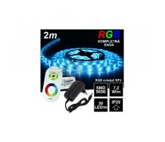 2m IP20 30LED/m RGB pásik, RF9 dotyk. KOMPLET SADA