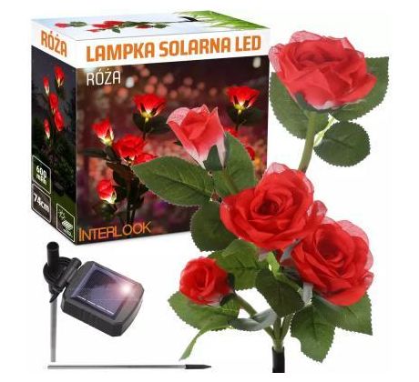 FLD-35-RED | LED solárne záhradné svietidlo Červené ruže | 74 cm, 600 mAh