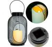 Solárna LED záhradná lampa BARI BLACK