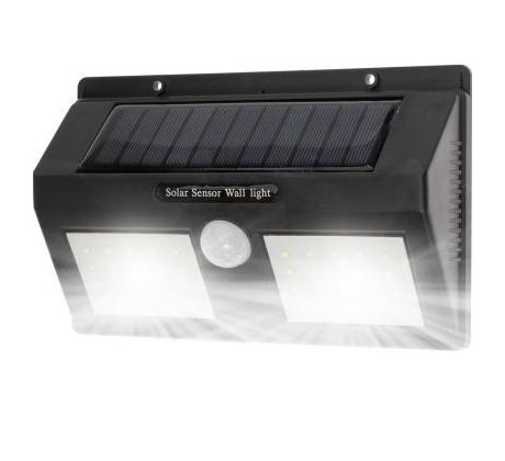 Solárne LED reflektory 5W 5500-6000K Studené IP65 Čierny Masterled pohybový senzor