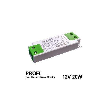 LED napájací zdroj 20W, 12V - nábytkový