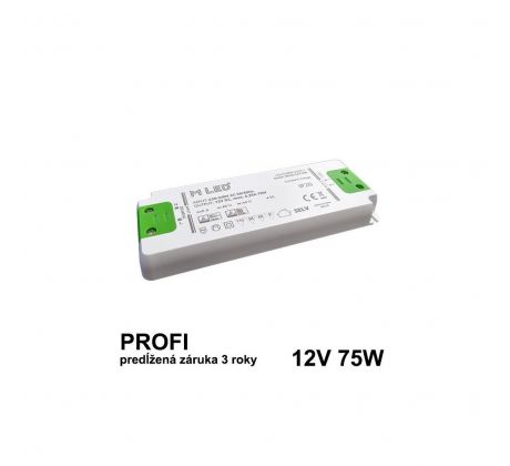 LED napájací zdroj 75W, 12V - nábytkový