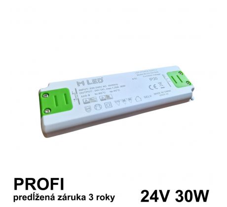 LED napájací zdroj 30W, 24V - nábytkový