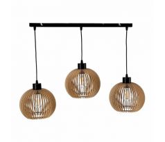 ANAFI pendant lamp, max. 3x60W, E27, black, wood